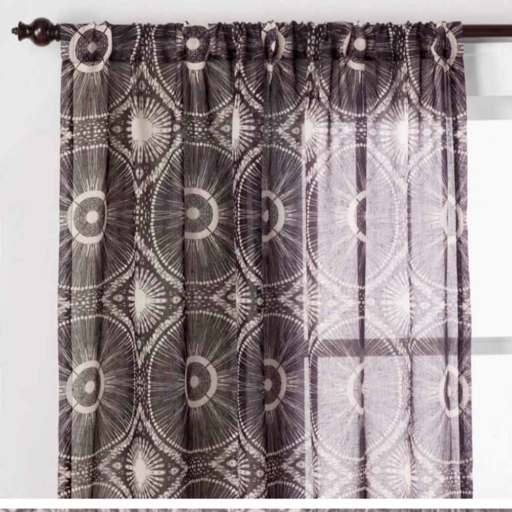 Opalhouse black and white medallion sheer curtain panels